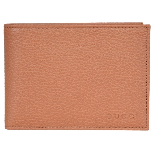 Gucci Men's 292534 Saffron Tan Textured Leather W/Coin Large Bifold Wallet - 5.25 x 3.75 inches
