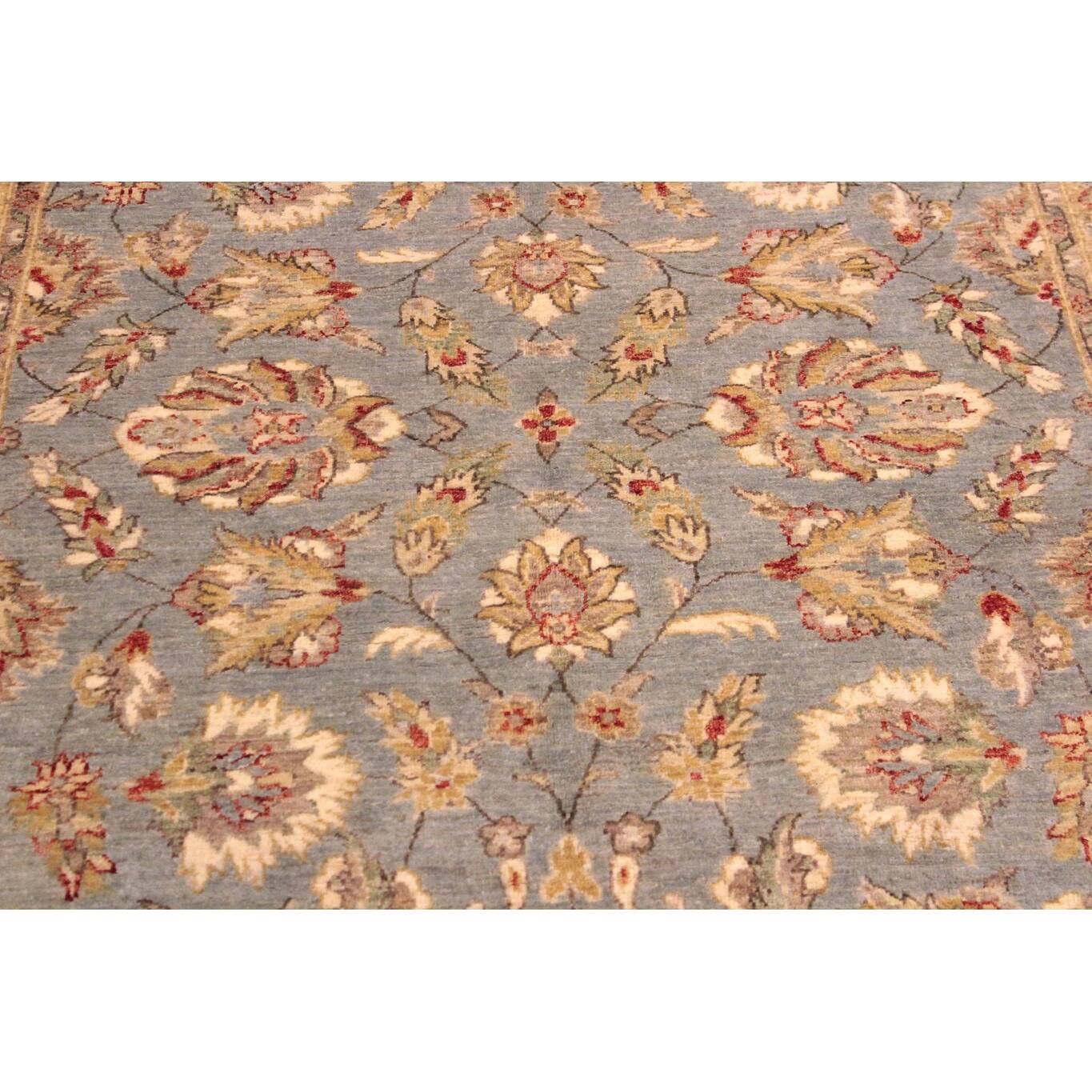 Shabby Chic Ziegler Iraida Gray Gold HandKnotted Wool Rug 4'10'' x 6