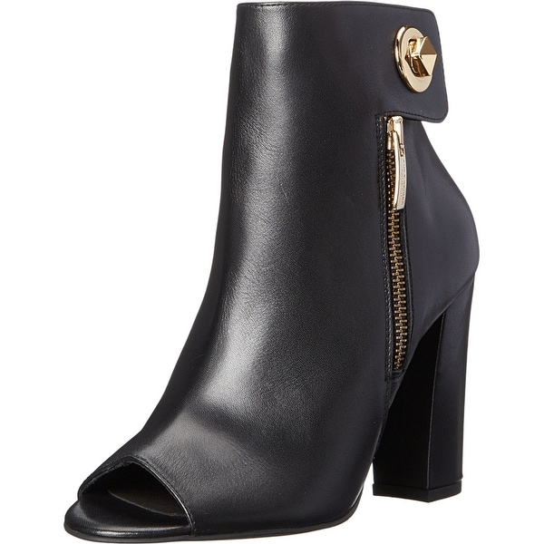 leather bootie heels