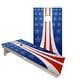 preview thumbnail 1 of 4, Vintage Patriotic with Curved Stripes Regulation 2x4 Cornhole Board Set All-Weather - Include Carrying Case