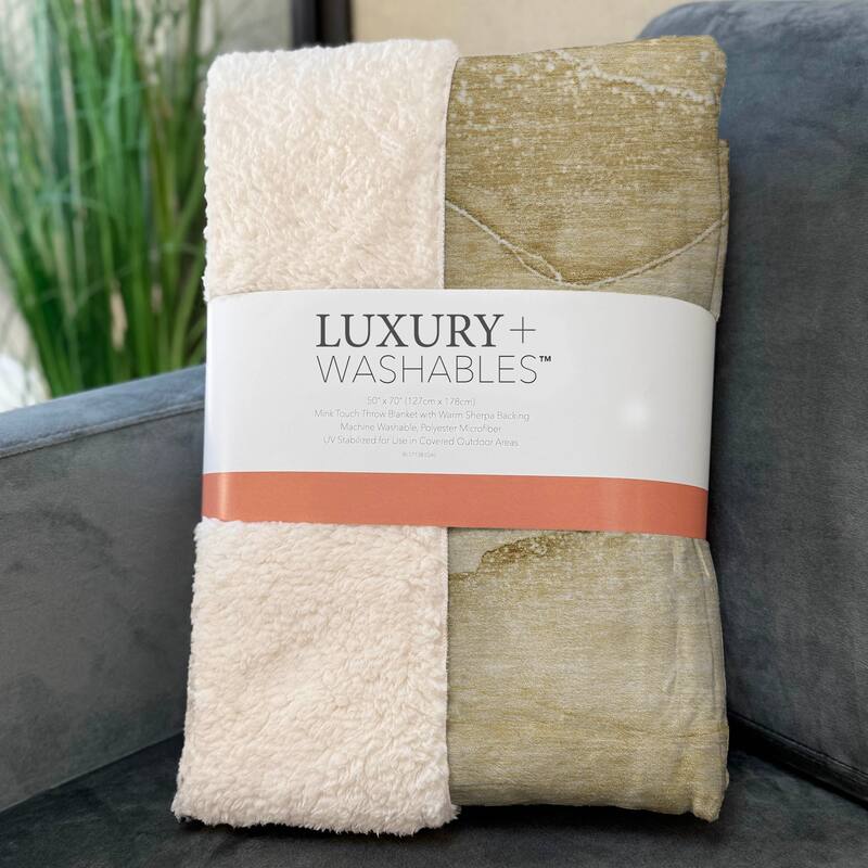 Premium Machine Washable Modern Abstract Sherpa Throw Blanket