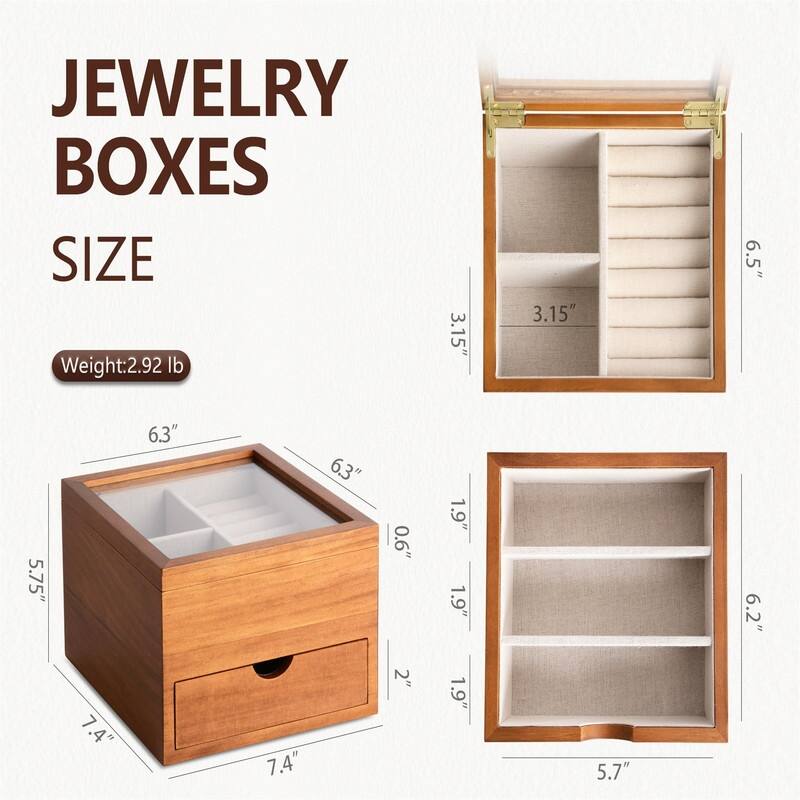Jewelry Box with Glass Lid