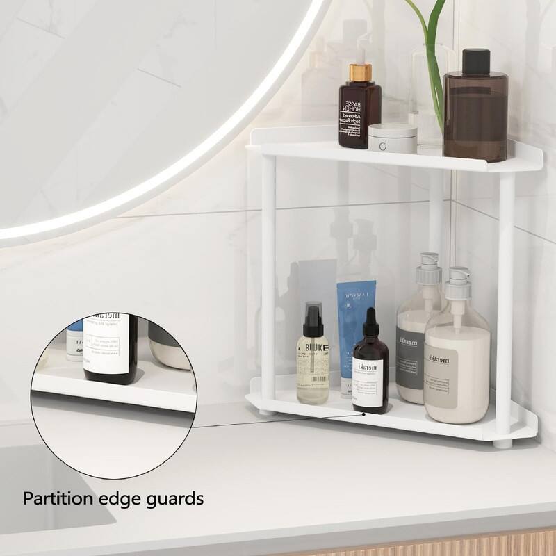 Corner Bathroom Counter Organizer - 10.6"D x 5.9"W x 10.6"H