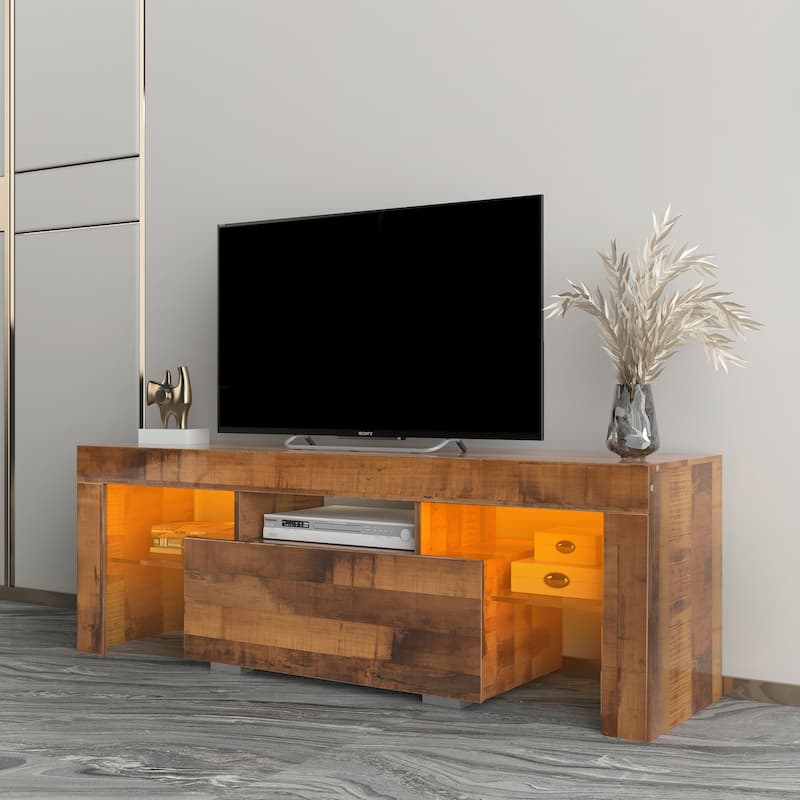 55-Inch Modern TV Stand with LED RGB Lights