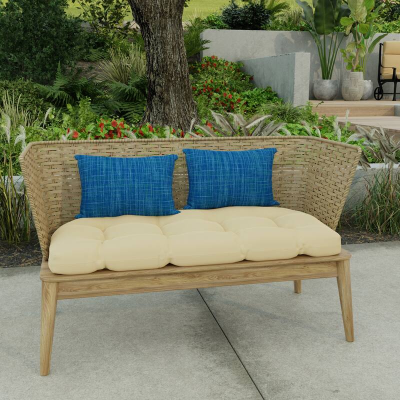 18" x 12" Outdoor Lumbar Throw Pillow - Set of 2 - 12'' L x 18'' W x 4'' H - Harlow Lapis