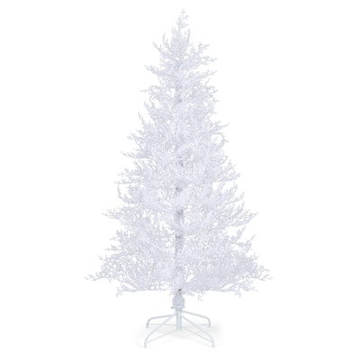 Costway 6 FT Pre-Lit Christmas Tree Snow Flocked Hinged 11 Lighting - See Details