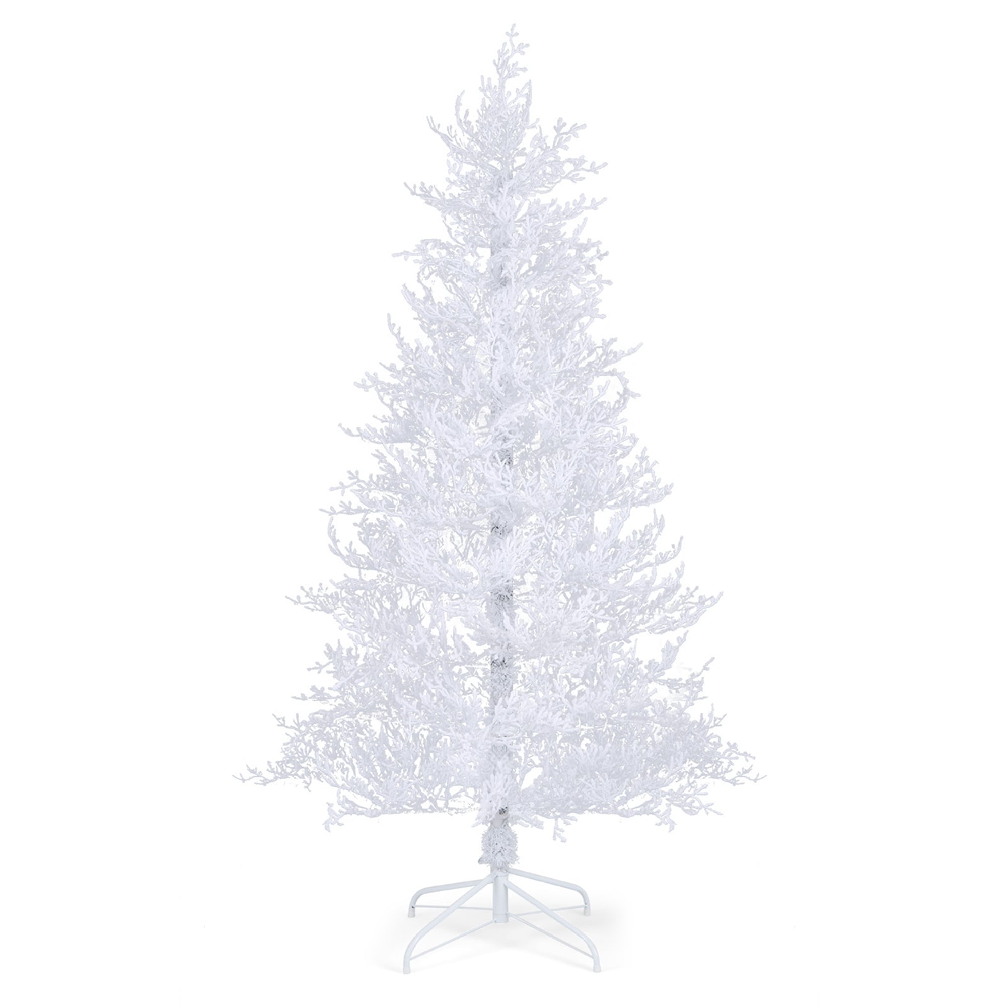 Costway 6 FT Pre-Lit Christmas Tree Snow Flocked Hinged 11 Lighting - See Details