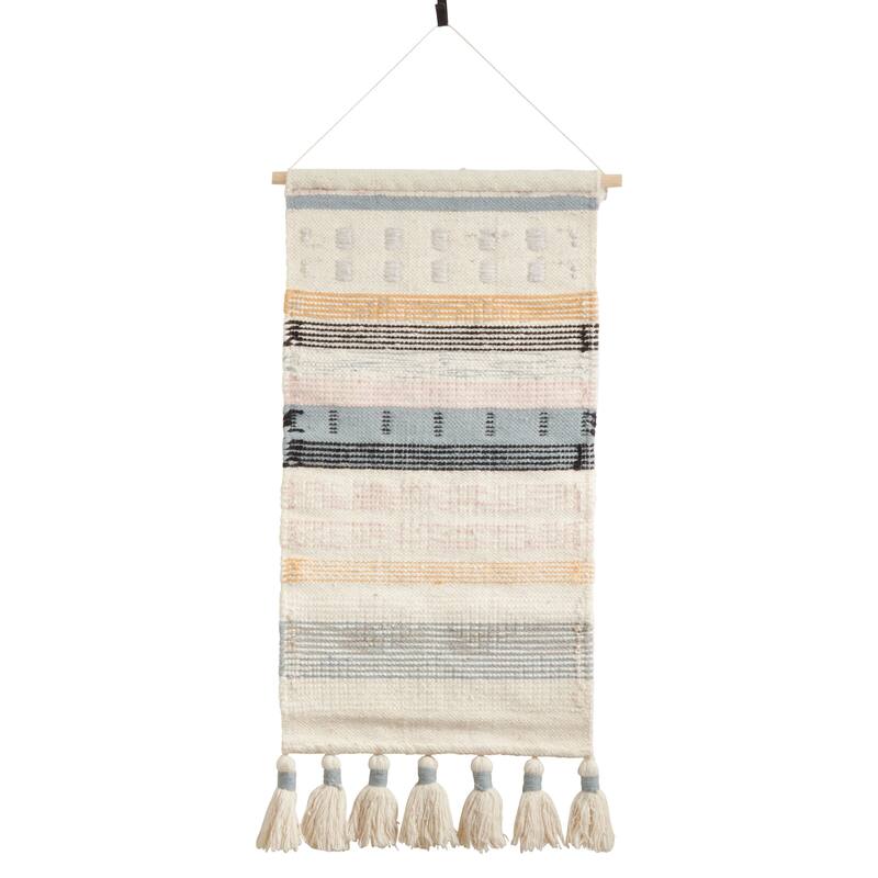 Chunky Tassels Design Textured Woven Wall Hanging