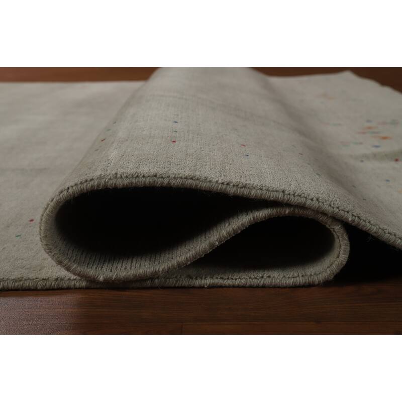 Hand Knotted Oriental 100% Wool Carpet Tribal Animal Pictorial Greys & Charcoal Gabbeh Area Rug - 9' 11'' X 8' 2''