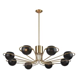 Elk Home Scarab Satin Brass With Metal Shade 8 Light Chandelier