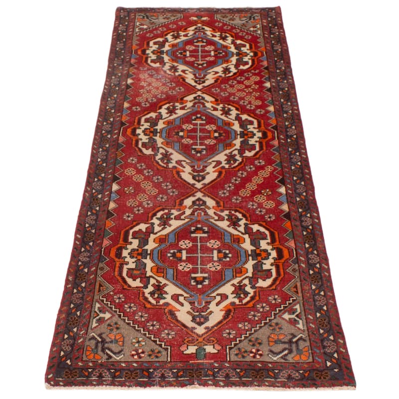 ECARPETGALLERY Hand-knotted Konya Anatolian Red Wool Rug - 3'3 x 9'8