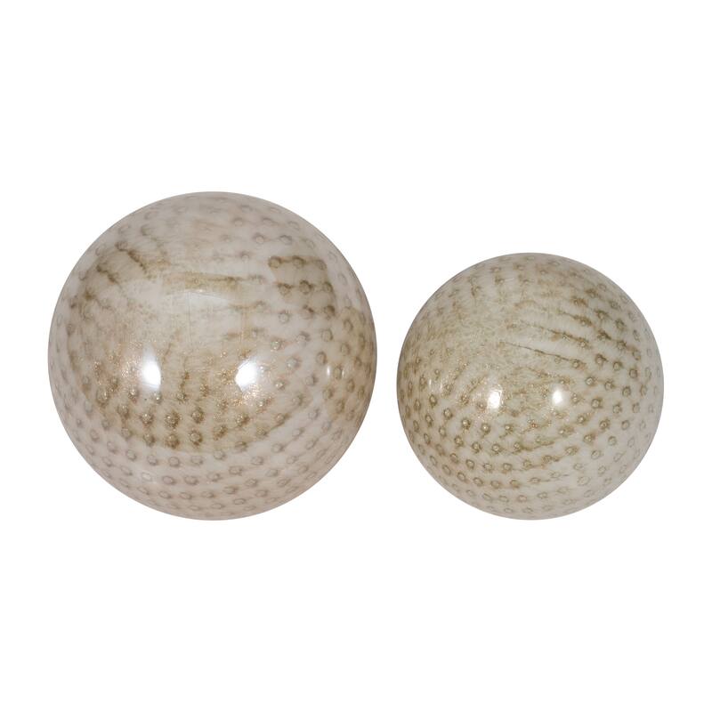 Sagebrook Home 5/6" Glass Orbs - A Timeless Addition to Home Decor Essentials, Set of 2 - 6" x 6" x 6"