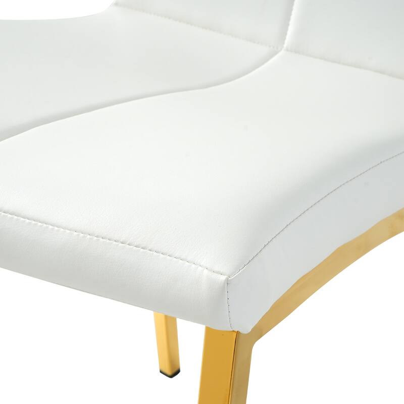 Modern PU seat dining chair Living room chair Upholstered chair, gold-plated metal legs design, kitchen, living room, be