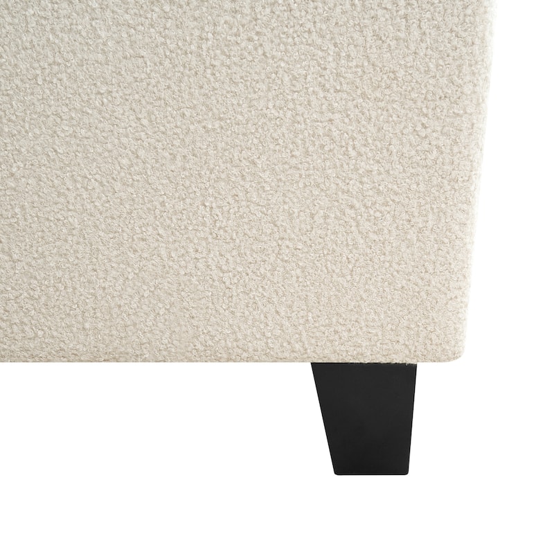 GDFStudio - Jane 49.21" High Back Upholstered Headboard Bed Frame with High Footboard