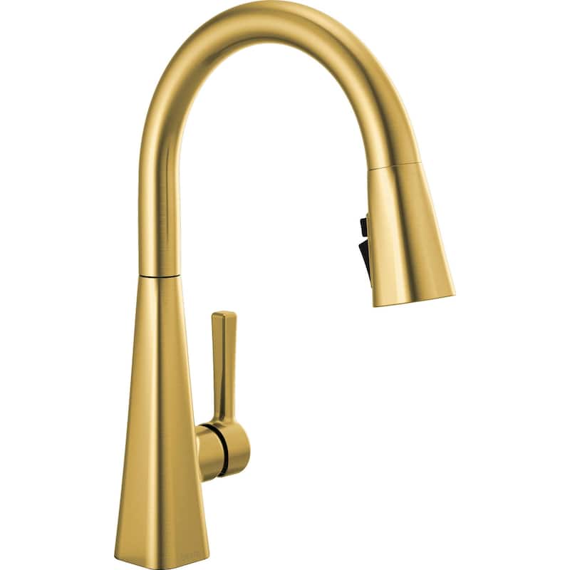 Delta Lenta Single-Handle Pull-Down Kitchen Faucet with ShieldSpray - Brushed Gold