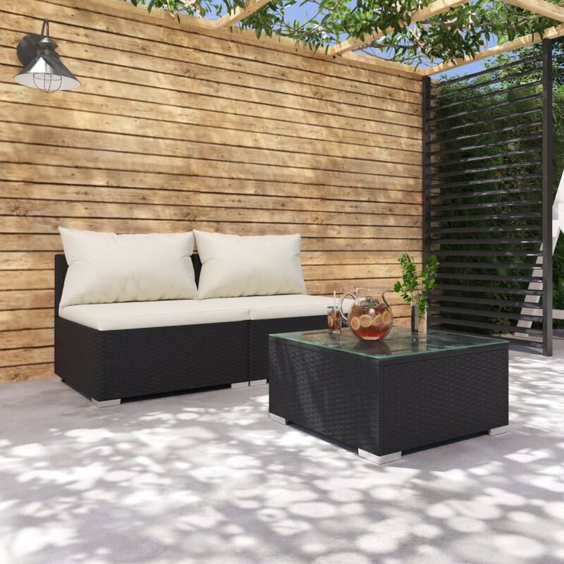 vidaXL Patio Sofa Sectional Sofa Couch Loveseat Outdoor Armchair Poly Rattan