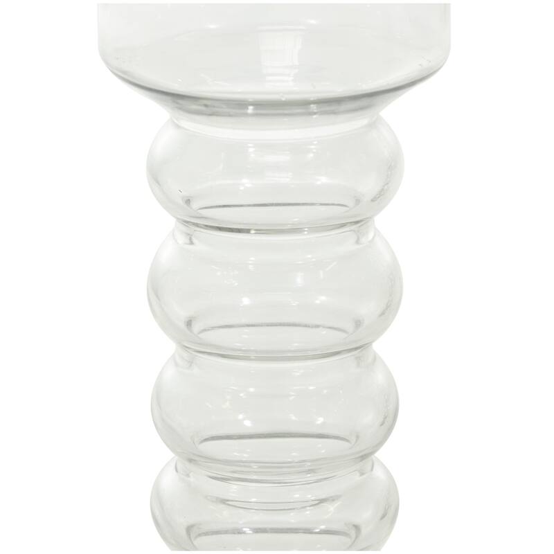 Glass Bubble Pillar Decorative Candle Holder - Set of 3 Yellow, Green, Clear - Roche River Decor