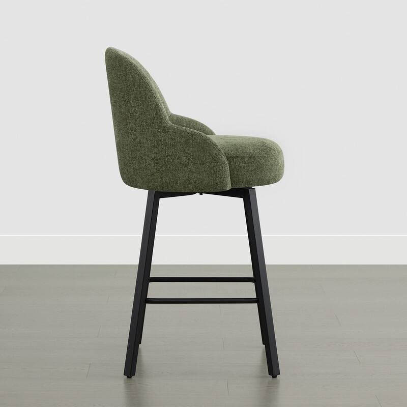 Spruce & Spring Amari Swivel Upholstered Counter Bar Stool with Thickened Cushion