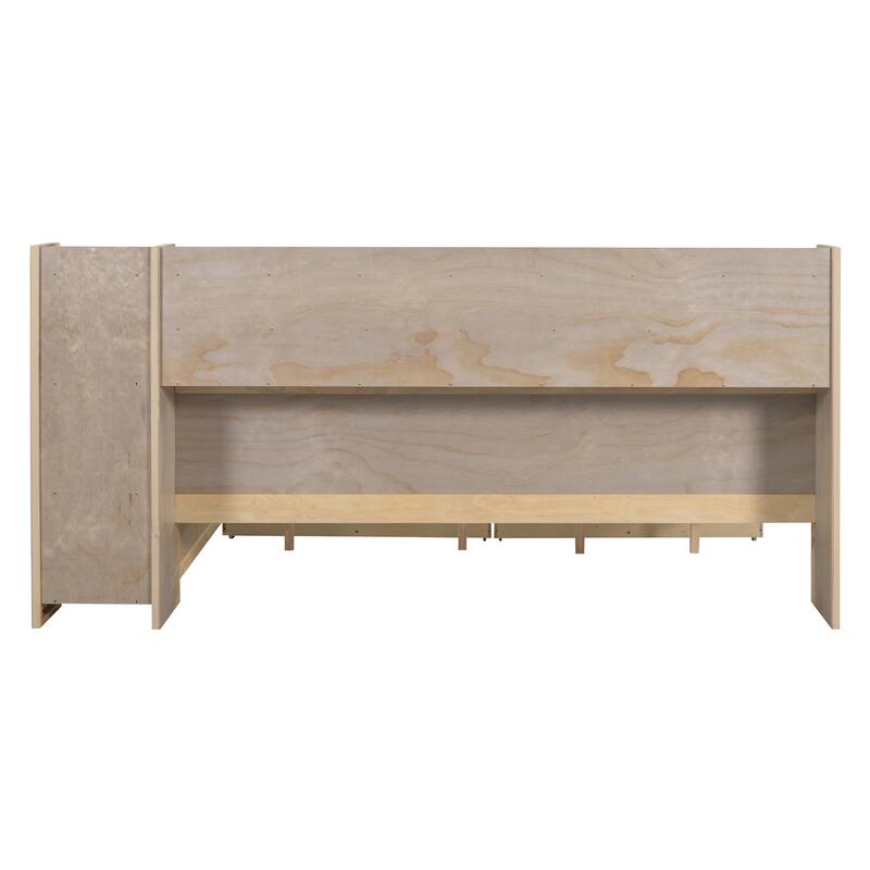 Modern Wooden Multi-functional Daybed with Storage Shelves and Drawers