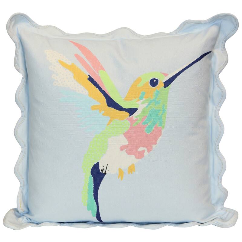 StyleCraft Tamara Day for StyleCraft Hummingbird Pillow - Right Facing - 22" x 22" - Soft Sky Blue