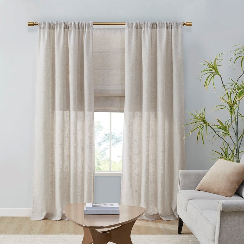 Linen Blend Light Filtering Curtain Panel Pair