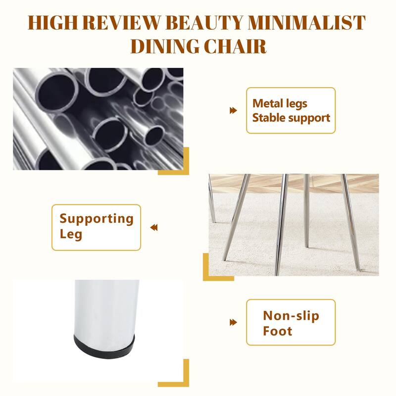 Modern Luxurious Rectangular Tempered Glass Dining Table Set- with 6 Transparent Plastic Dining Chair