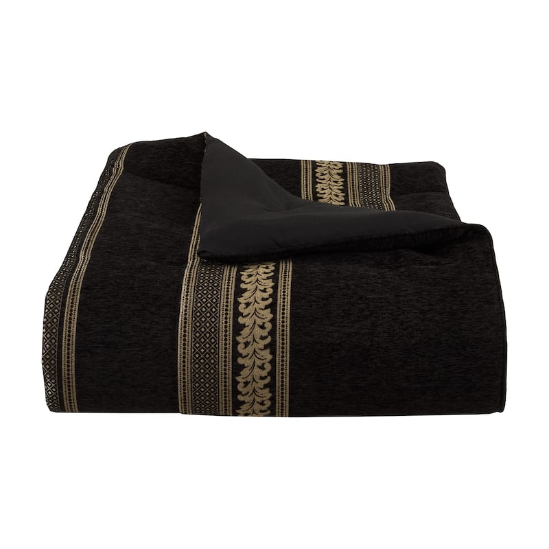J. Queen New York Laurenza Black Comforter Set