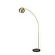 preview thumbnail 4 of 10, Q-Max Adjustable Floor Lamp with Metal Dome Shade and Black Marble Base in Brass Gold