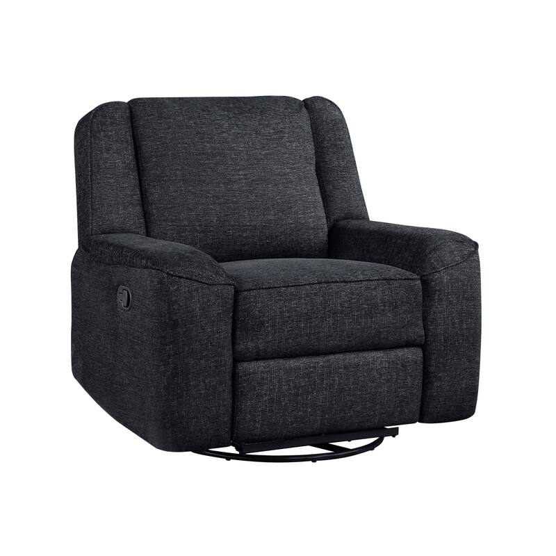 Ardelle Ebony Fabric Swivel Reclining Chair