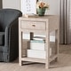 preview thumbnail 2 of 10, Dansby Modern Beige Faux Shagreen 1-Drawer End Table