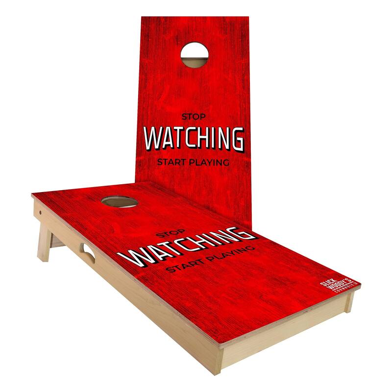Stop Watching Outdoor Cornhole Board Set - Premium 2x4 - Include ALL Accessories