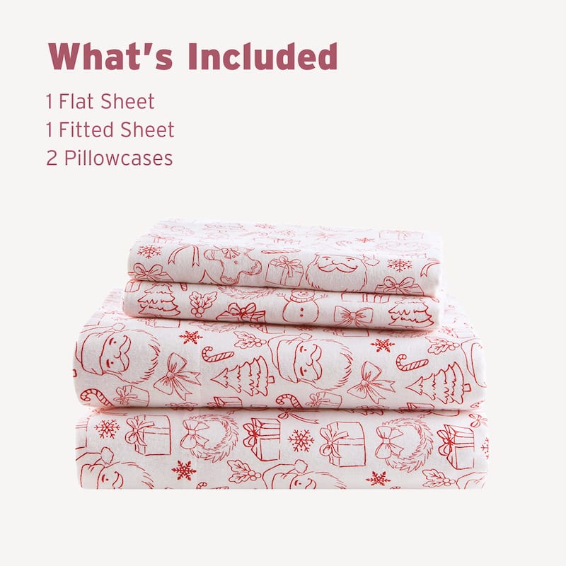 Intelligent Design Cozy Soft Cotton Flannel Printed Sheet Set