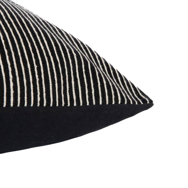 Sevita Contemporary Striped Geometric Hand-Woven Indoor Throw Pillow