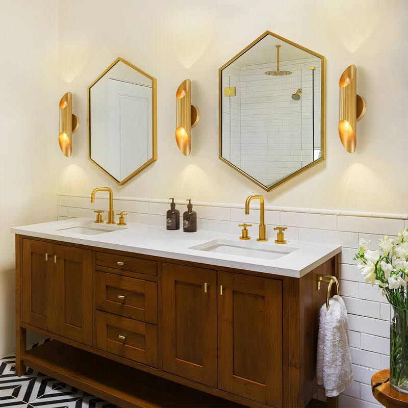 Rennnsan 15.5 in. 2-Light Farmhouse Vintage Cylinder Linear Bathroom Vanity Light