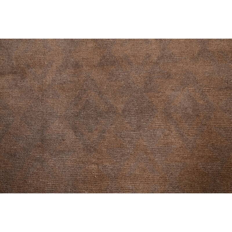 Brown Geometric Gabbeh Kashkoli Oriental Area Rug Handmade Wool Carpet - 5'8" x 7'8"