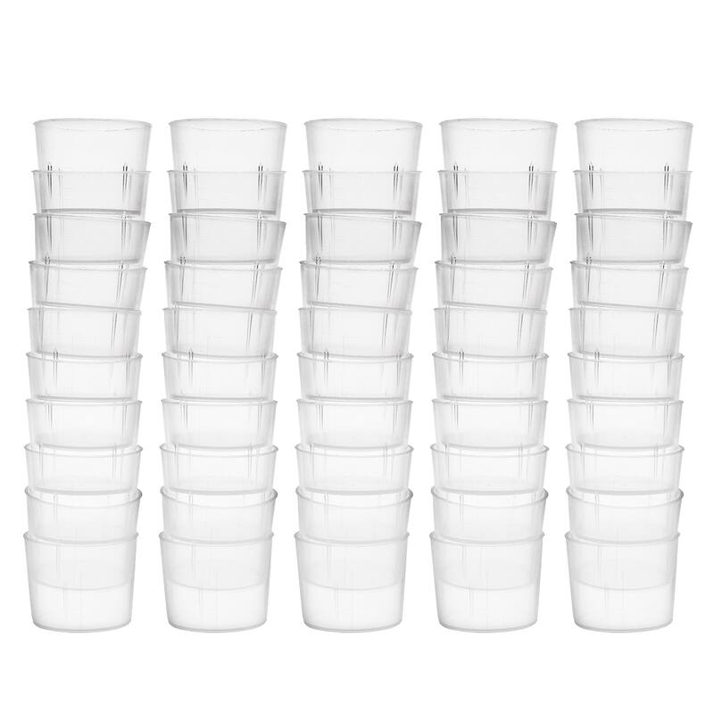 50pcs Transparent Measuring Cup Lab PP Plastic Graduated Beaker 15ml - 50 pcs/15ml