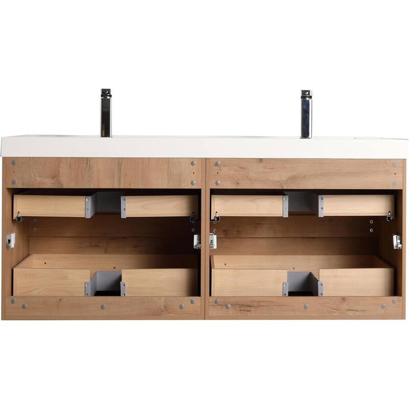 Blossom Wall Mounted Floating Bathroom Vanity with Double Acrylic Sink