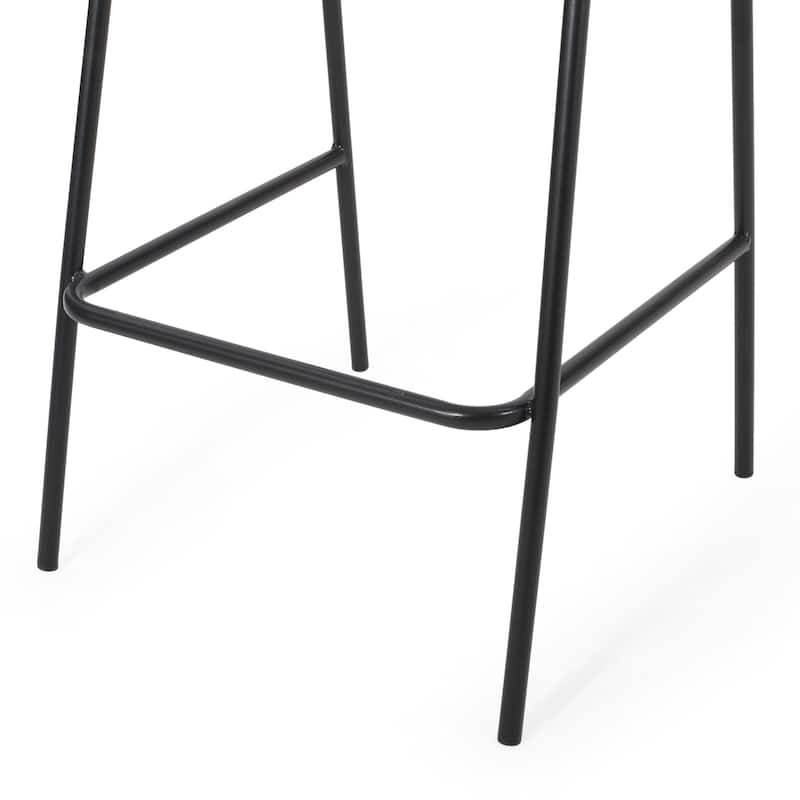 Roomfitters Modern Outdoor Bar Stools with Durable Metal Frame, Mesh Backrest and Armrest Design, Ideal for Patio, Black