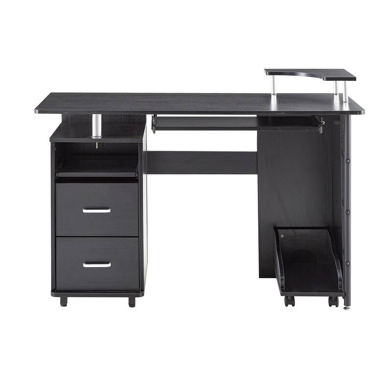 Modern Solid Wood Computer Desks Office Table with PC Droller Storage