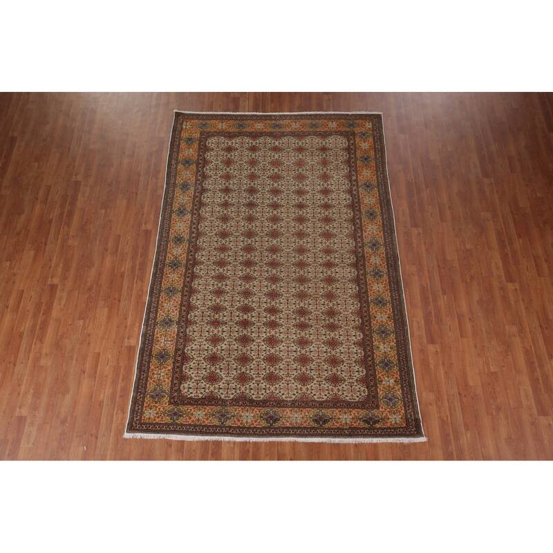 All-Over Geometric Anatolian Turkish Vintage Rug Handmade Wool Carpet - 6'6" X 9'7"
