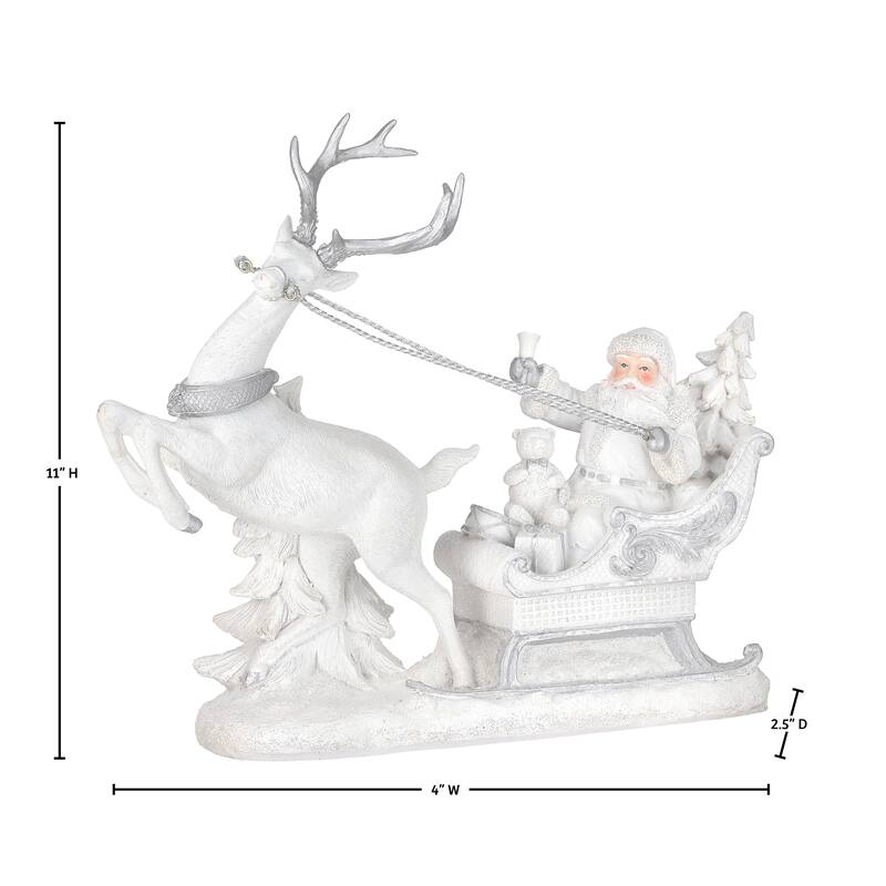 11" Resin Santa On Sleigh