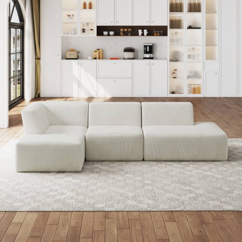 Oversized Corduroy Modular Sectional Fabric Sofa