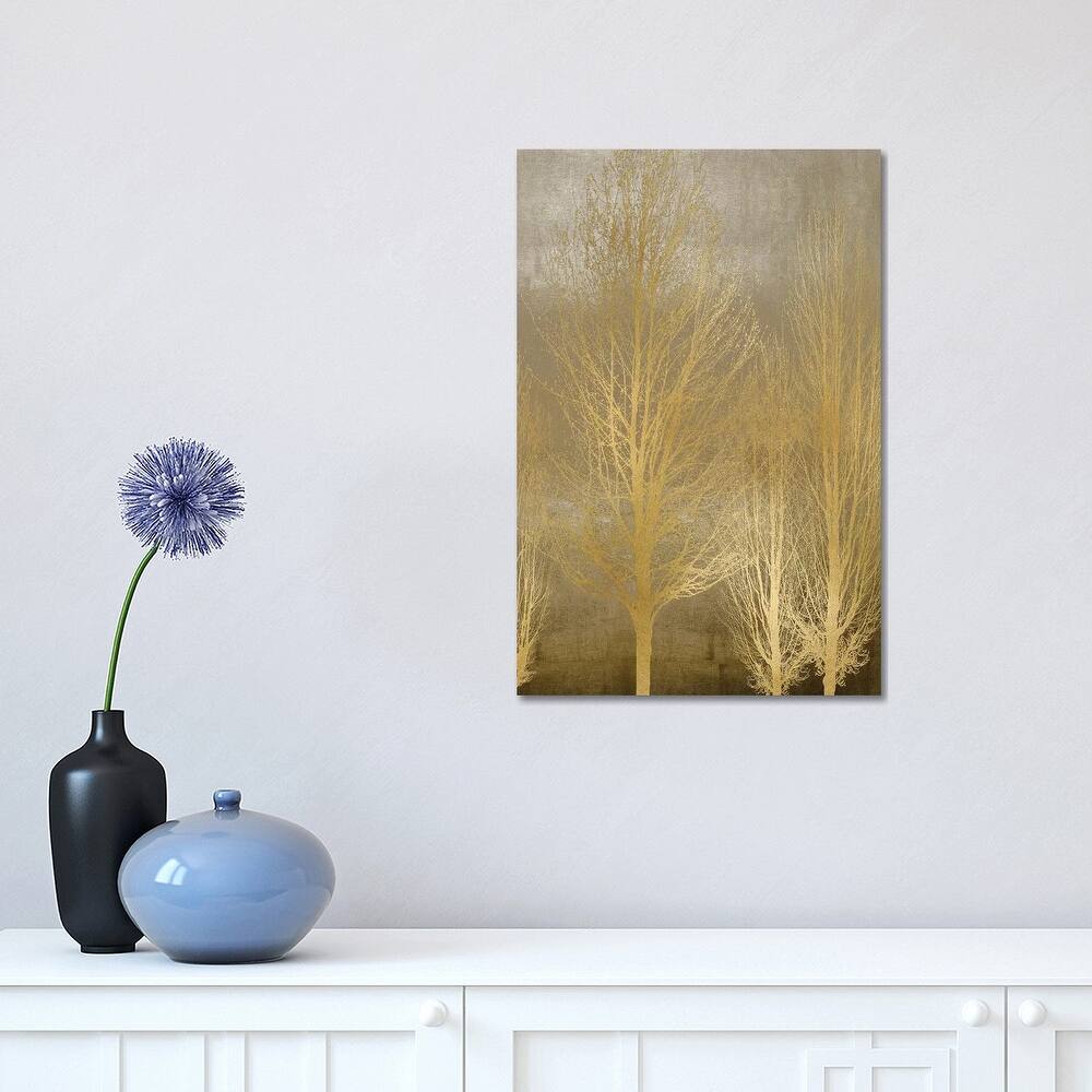 iCanvas "Gold Trees On Brown Panel II" by Kate Bennett Canvas Print