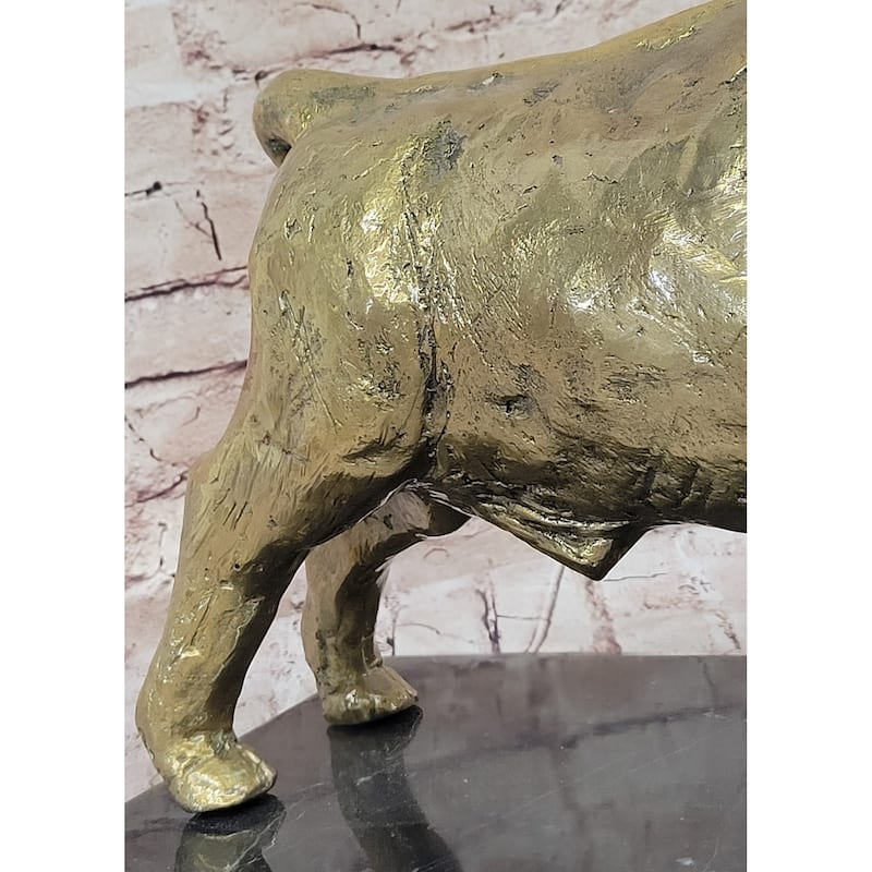 Gold Imitative Bull - Bronze Metal Sculpture Statue Signed Numbered Original Art