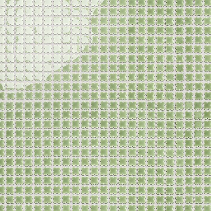 Merola Tile Fioretti Glossy Grass Green 12" x 12" Porcelain Floor and Wall Tile