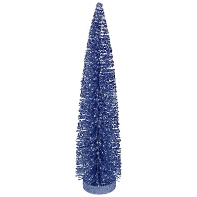 Glitter Sisal Christmas Tree Decoration - 12" - Blue