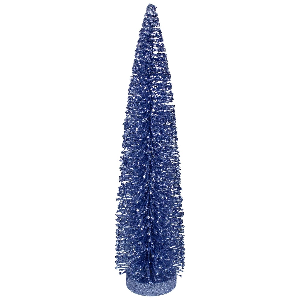 Glitter Sisal Christmas Tree Decoration - 12" - Blue