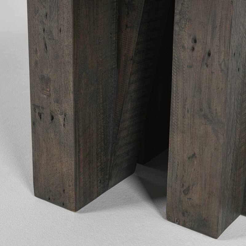 Classic Home Simone 94" Reclaimed Pine Wood Dining Table in Antique Gray