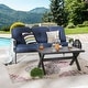 preview thumbnail 6 of 23, Patio Festival 2-Piece Outdoor Metal Sofa with Coffee Table Set