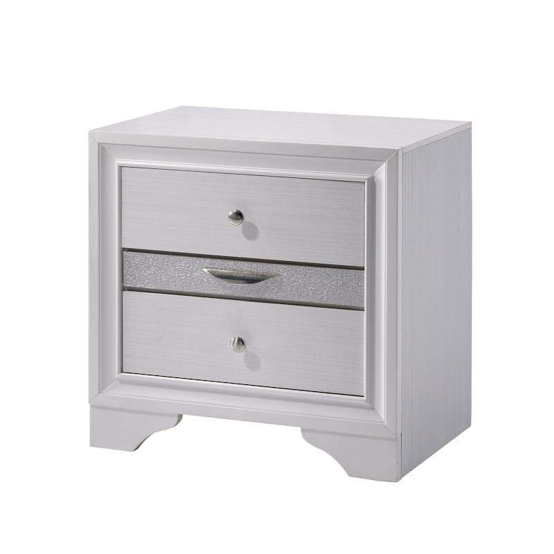 Relo Contemporary Solid Wood 3-Drawer Nightstand by Furniture of America